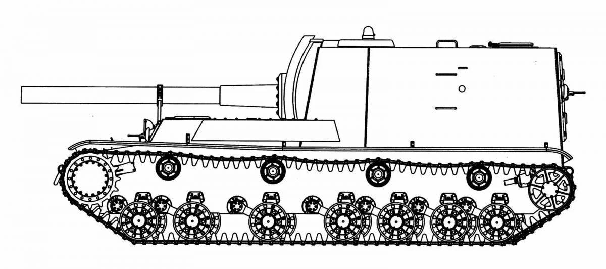 Красочный танк кв-2 раскраска