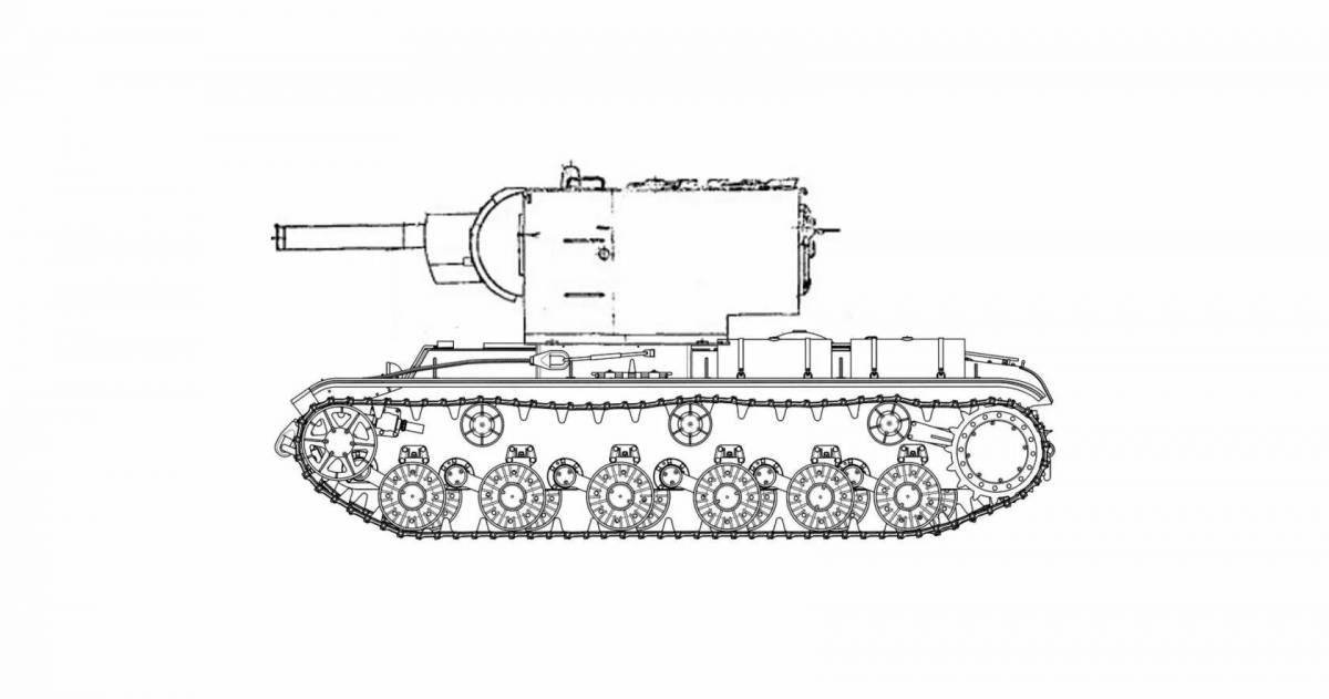 Shiny tank kv-2 coloring book