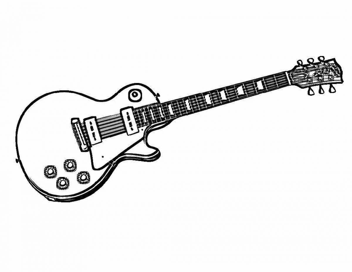 A fun coloring book for kids on the guitar