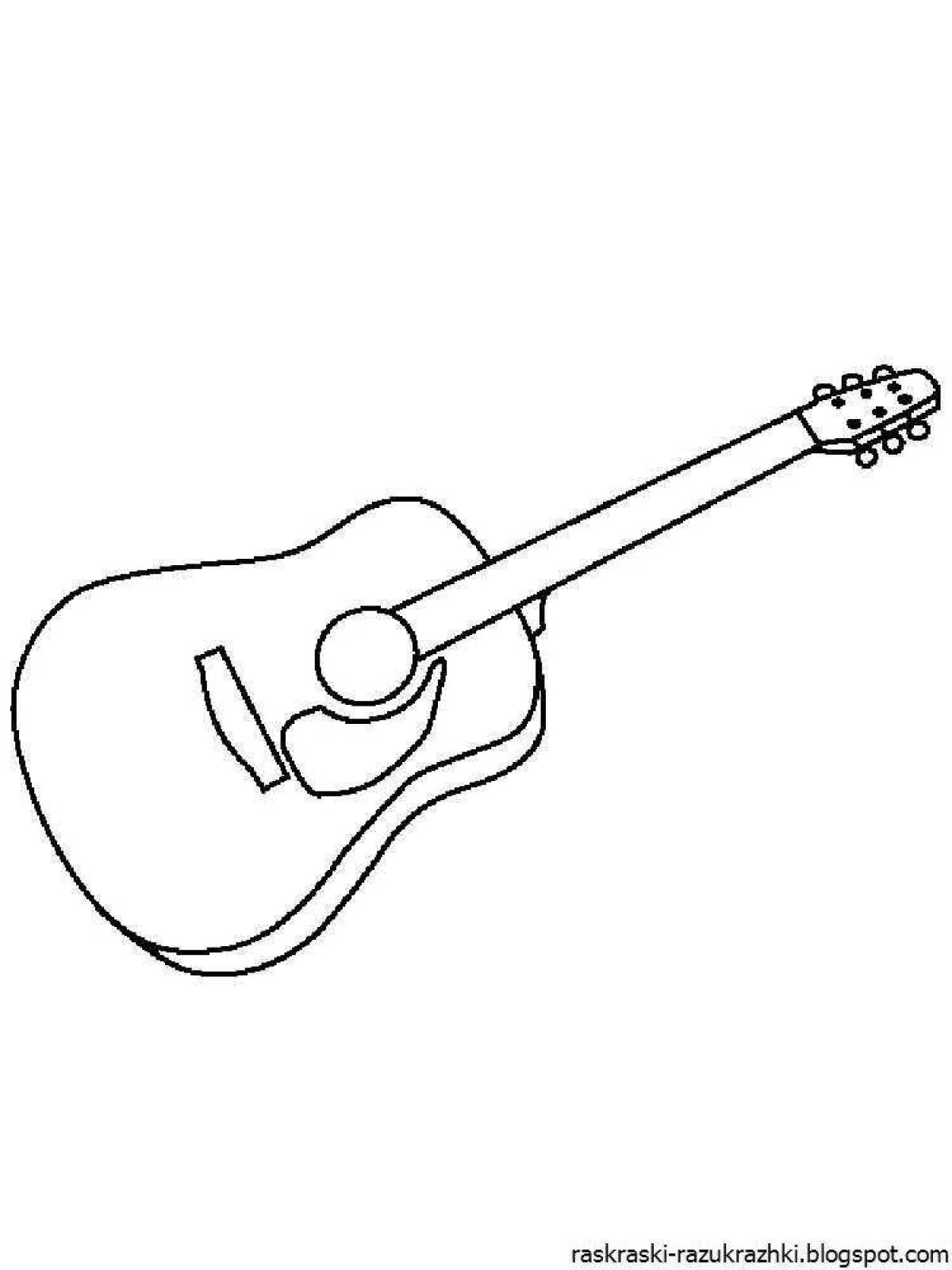 Креативная раскраска с гитарой для детей