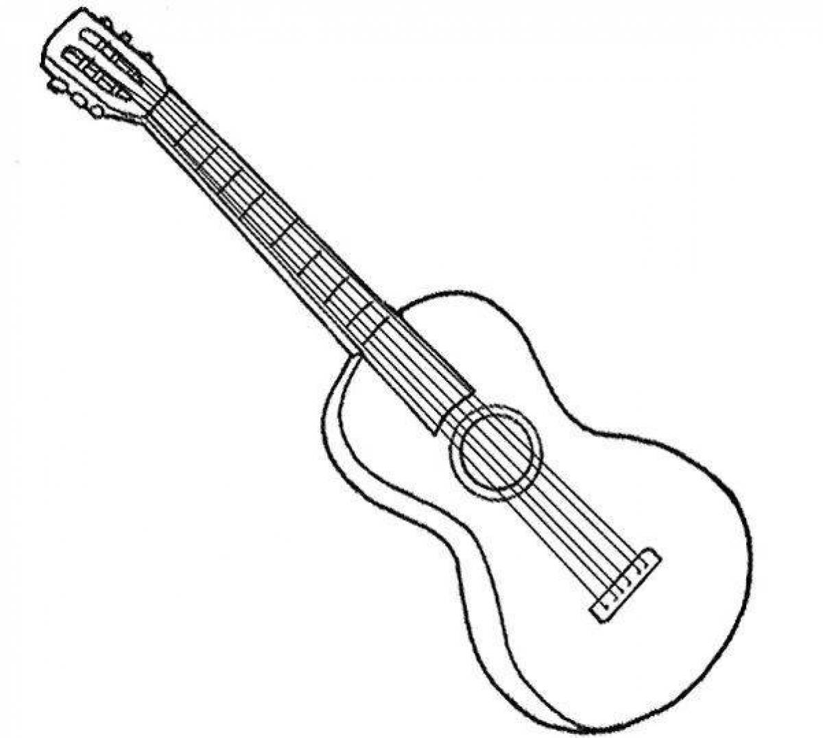 Adorable guitar coloring book for kids