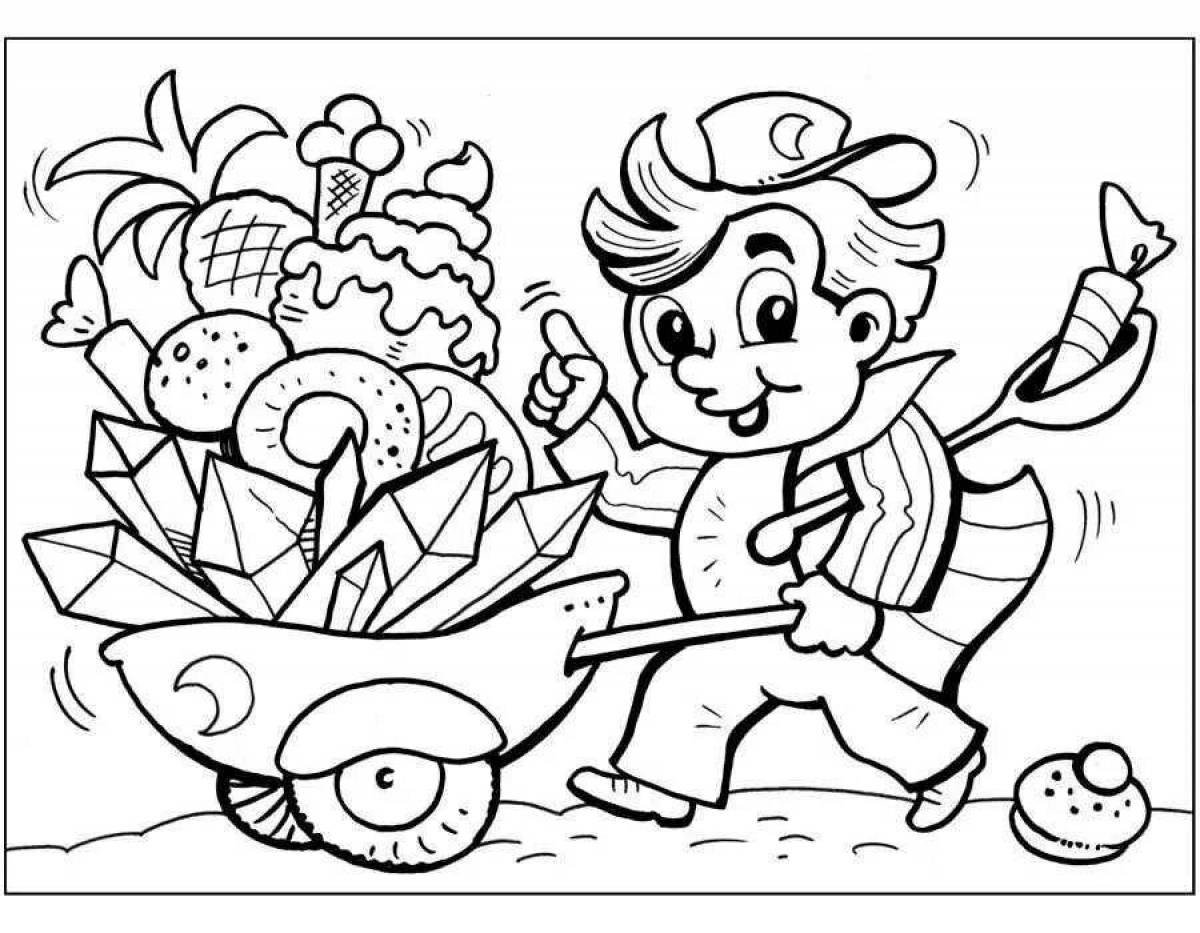 Joyful dunno coloring pages for kids