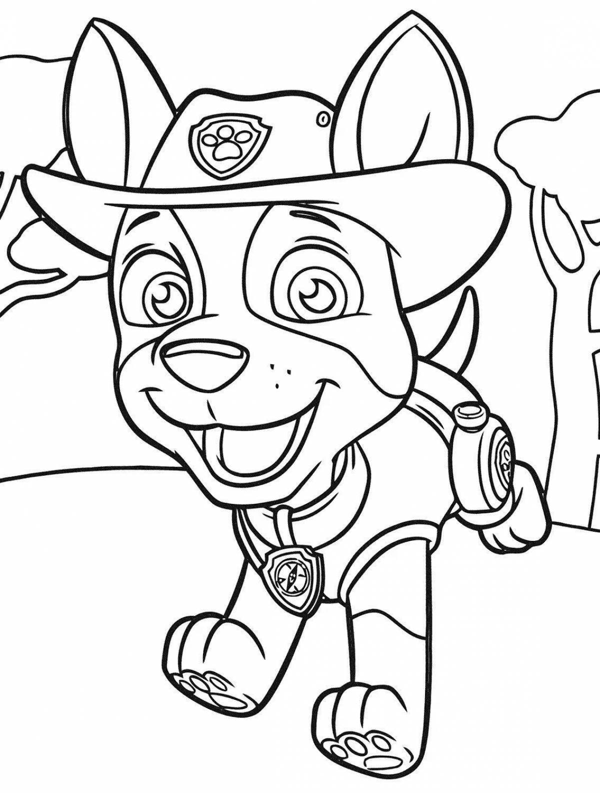 Coloring page paw patrol tracker