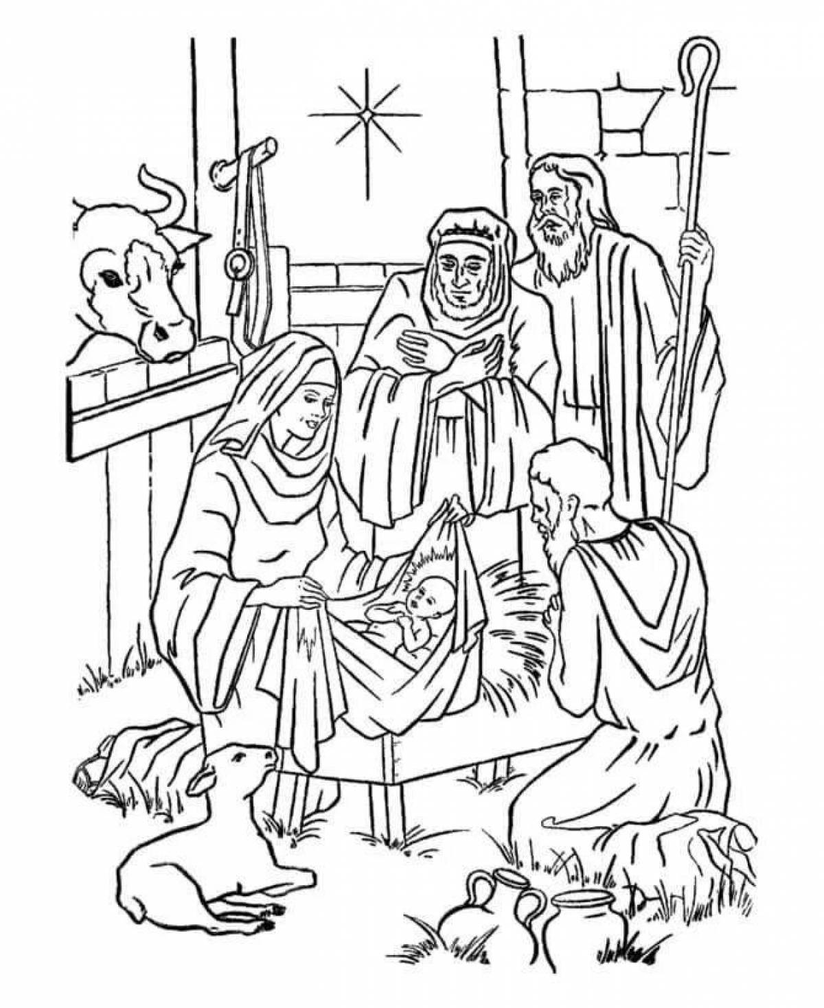 Christmas bright coloring pages for children orthodox