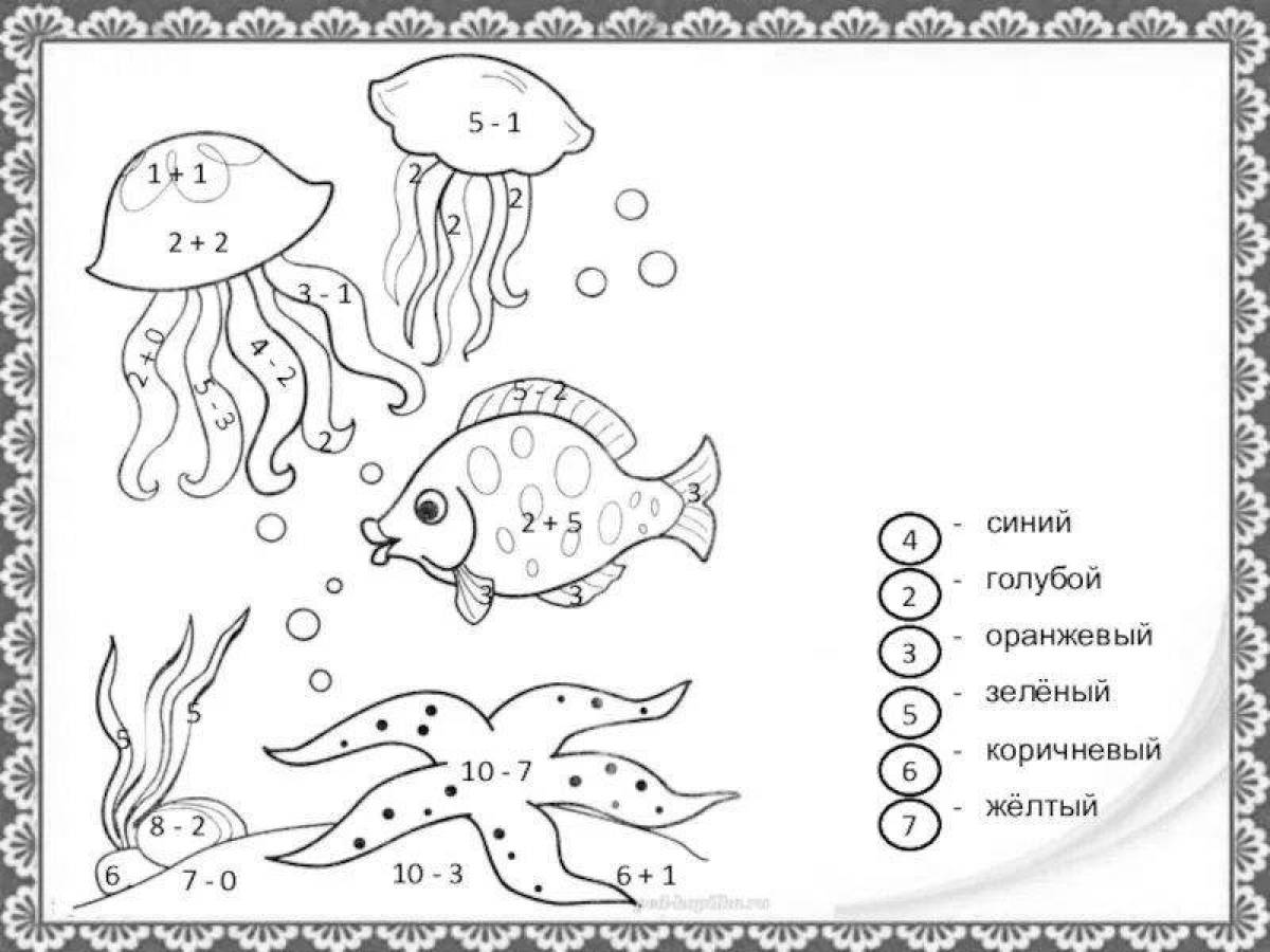 Creative coloring book for preschoolers with tasks