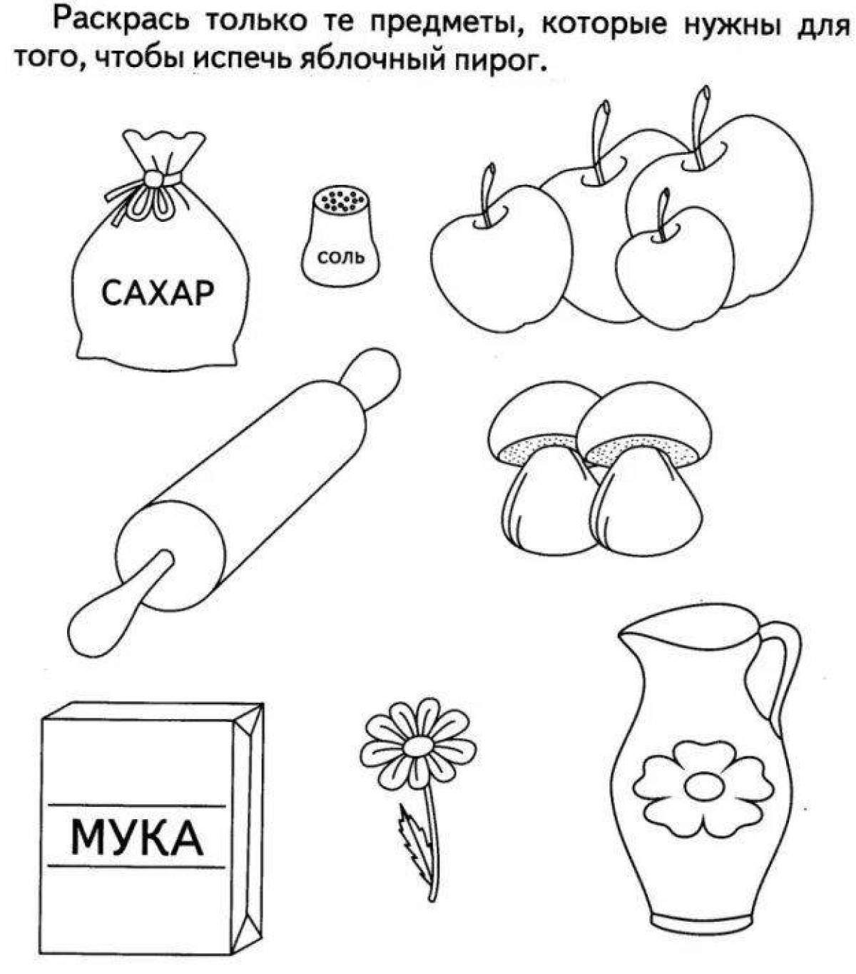 Educational coloring book for preschoolers with tasks