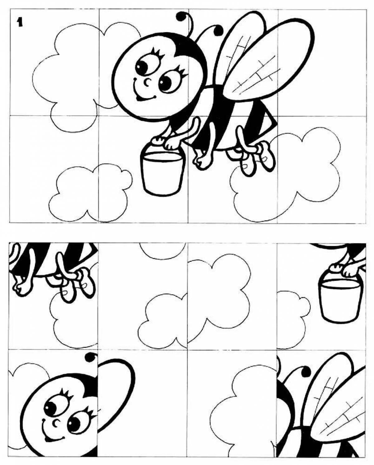 Stimulating coloring book for preschoolers with challenging tasks