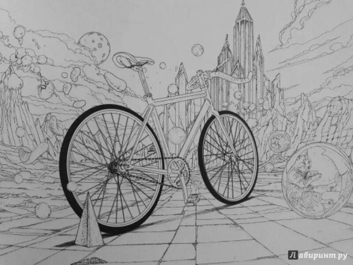 Вокруг света на велосипеде, раскраска