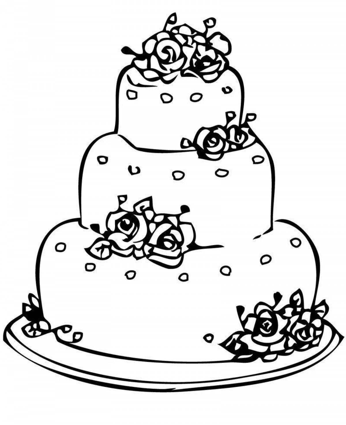 Раскраска торт ко дню рождения