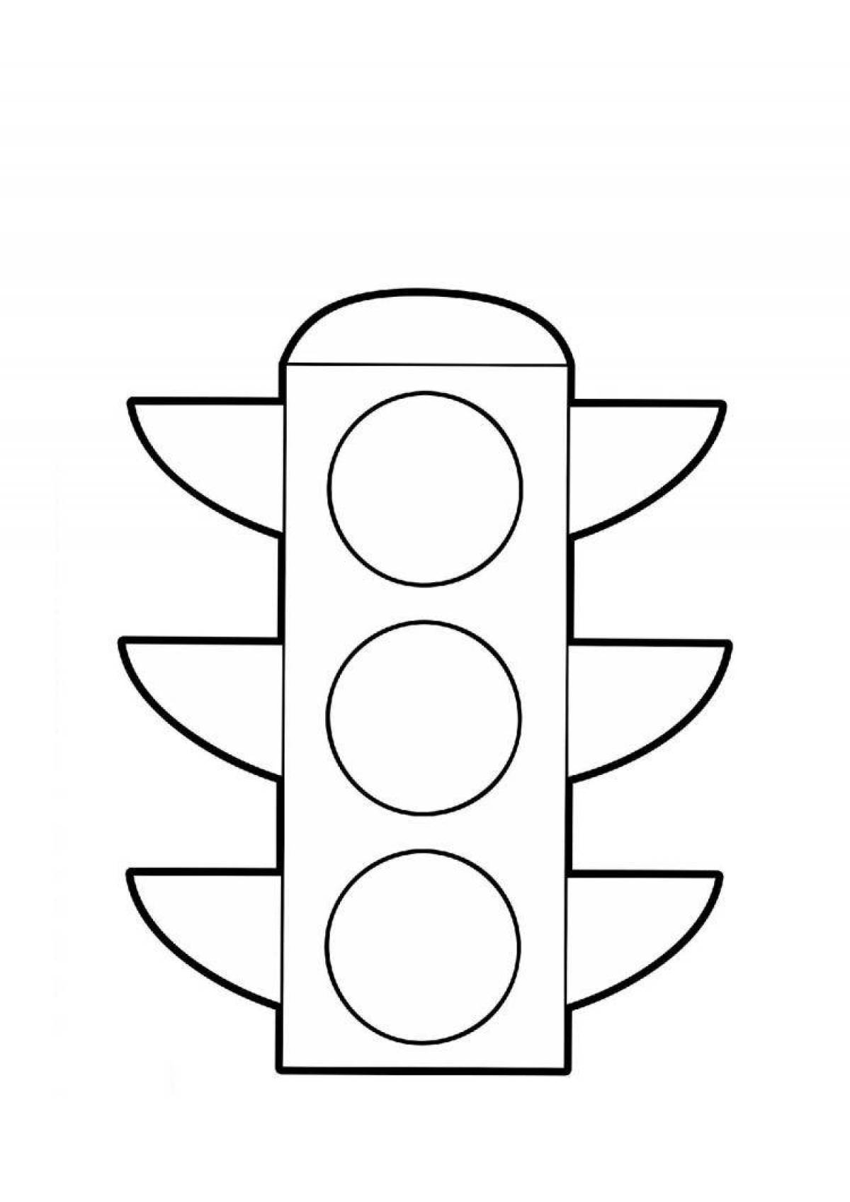 Adorable Diamond Traffic Light Coloring Page