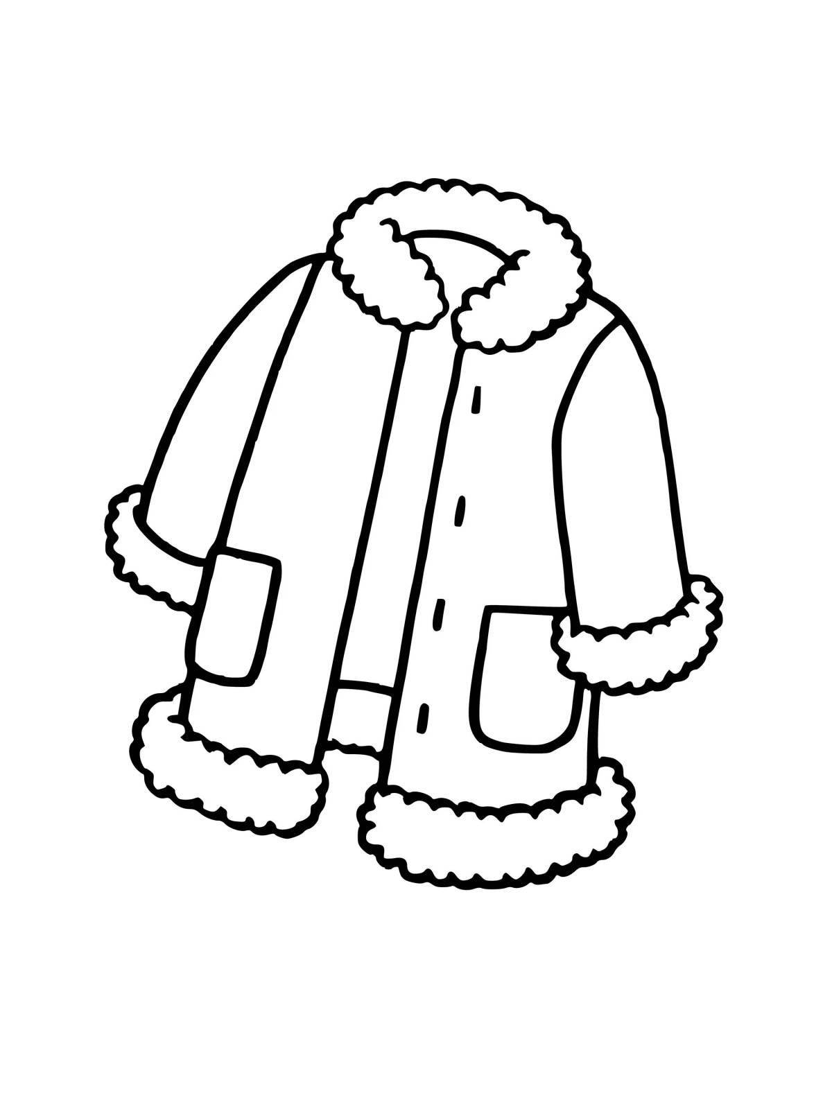 Coloring pages of winter clothes with crazy colors for 4-5 year olds