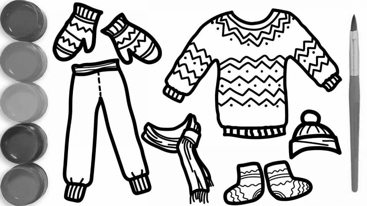 Color-frenzy зимняя одежда раскраска для детей 4-5 лет