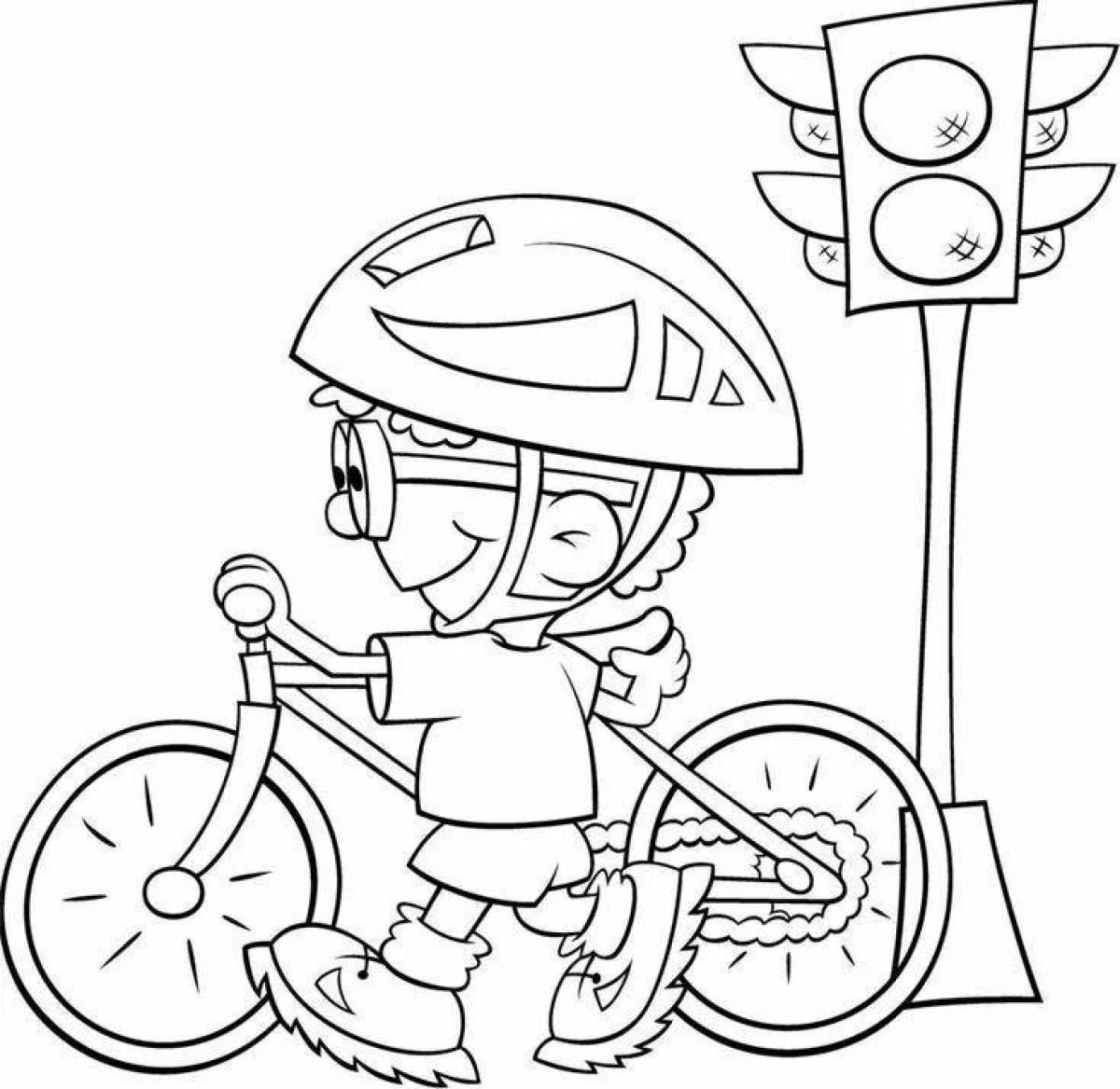 Веселая раскраска «правила дорожного движения» для детей