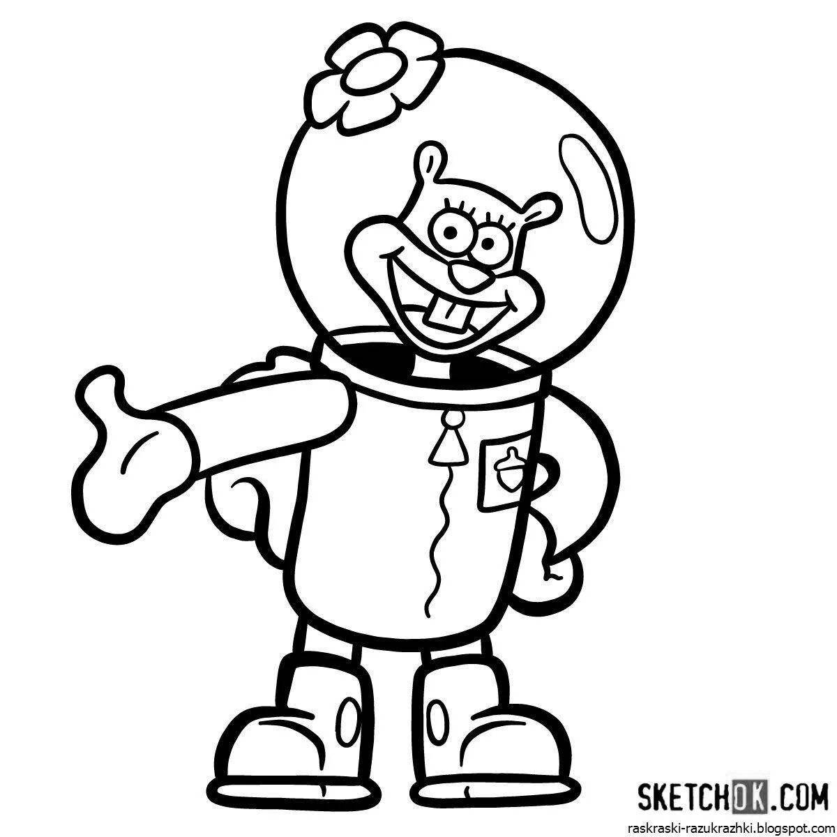 Sandy's playful coloring page