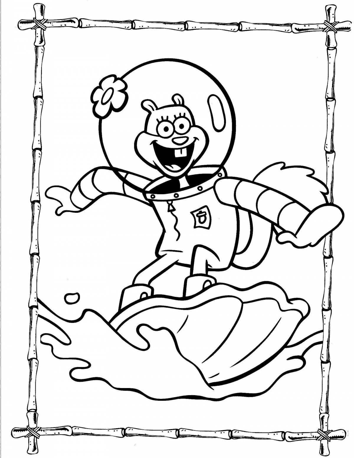 Sandy shining coloring page