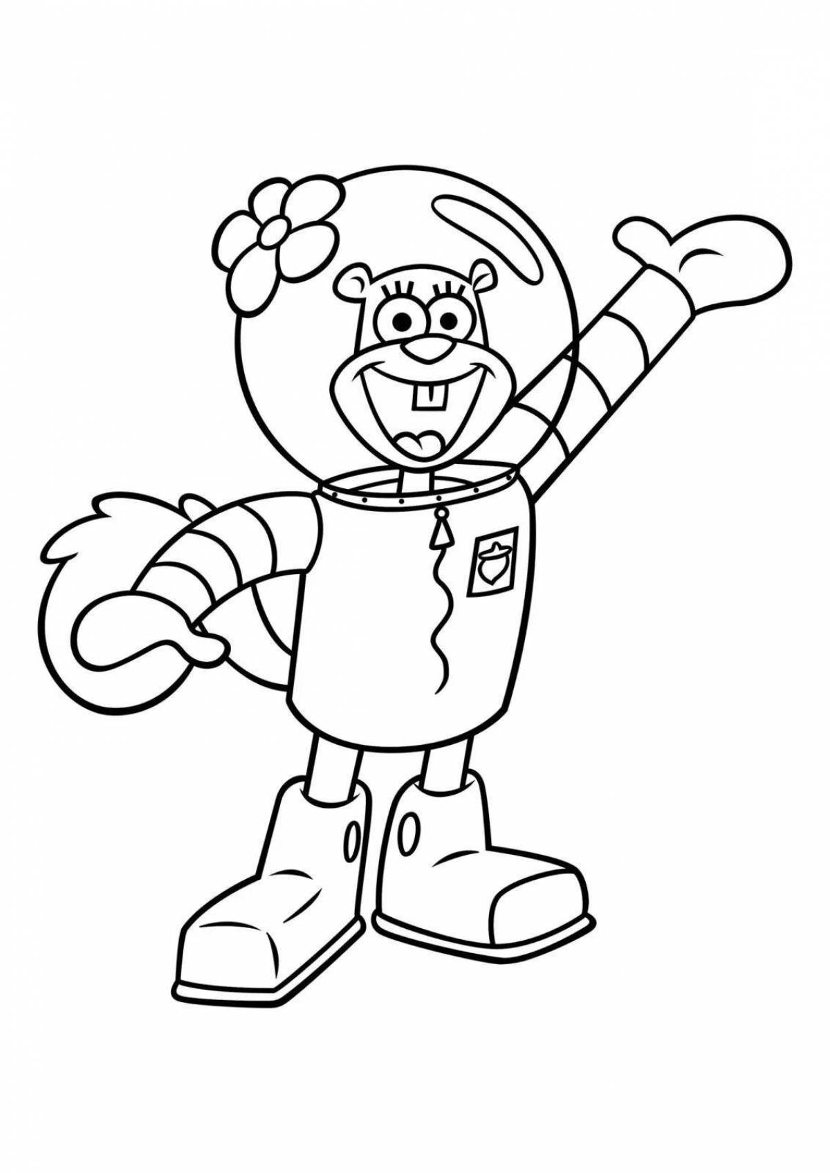 Exciting sandy coloring page