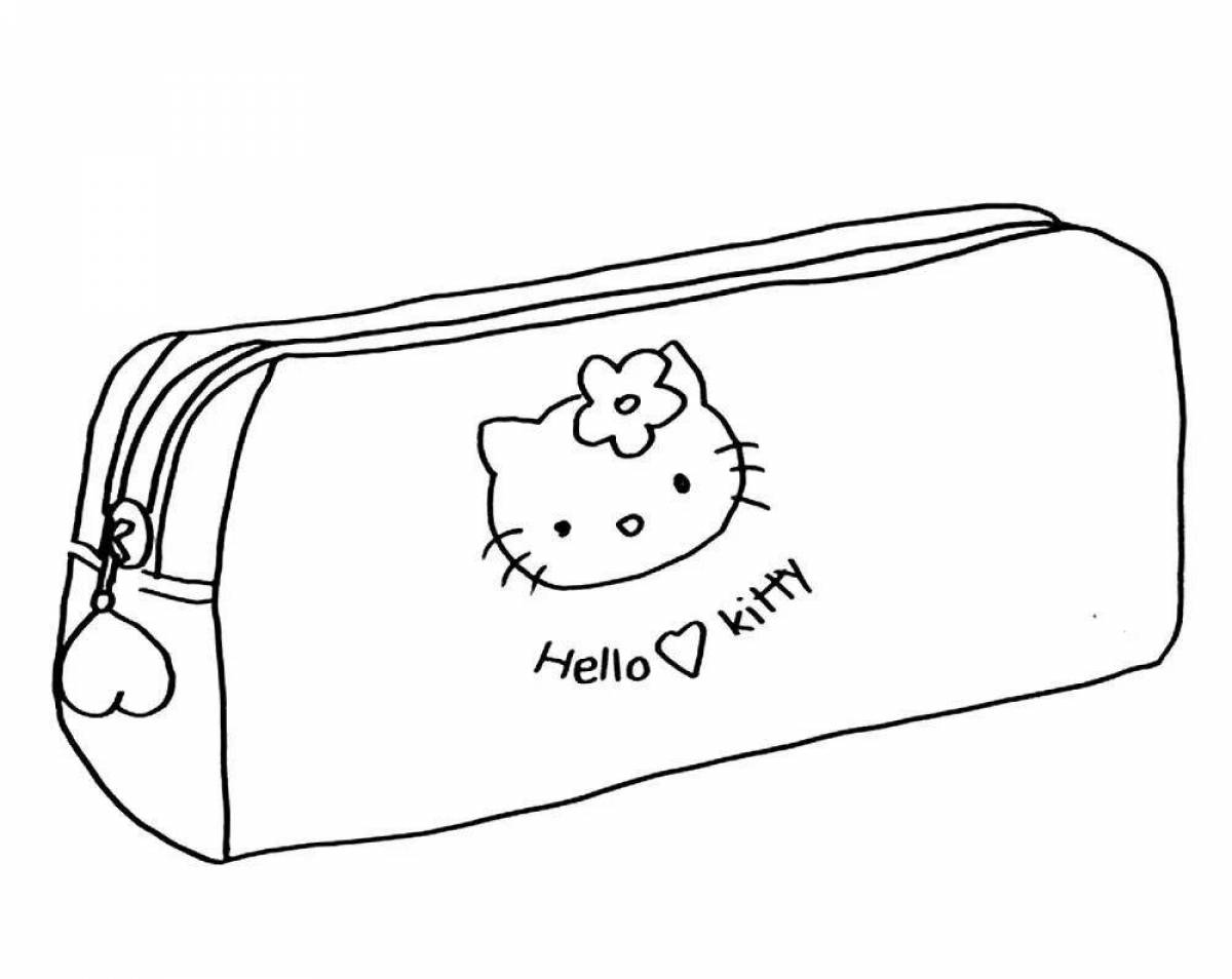 Decorated makeup bag coloring page