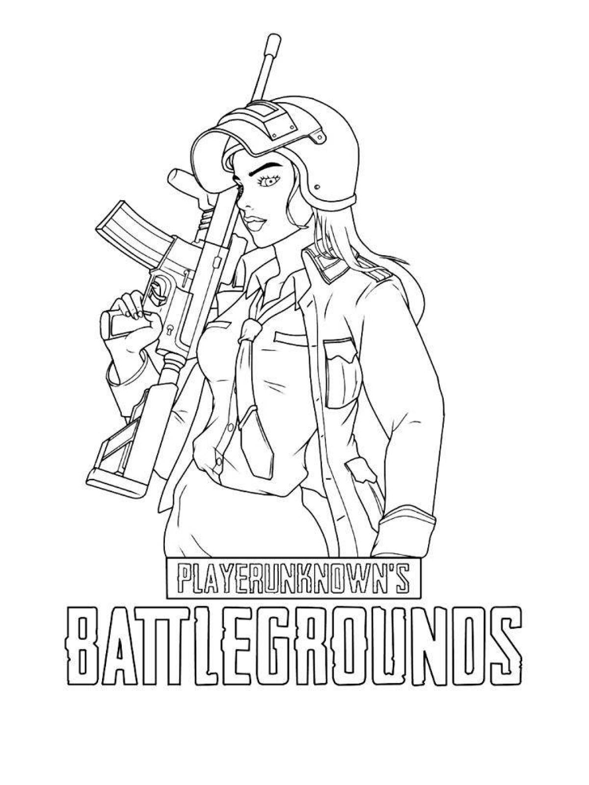 Colorful coloring page pubg mobile