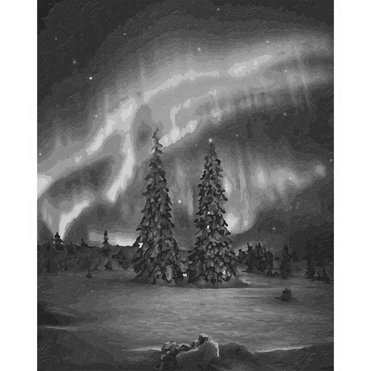 Northern lights coloring page