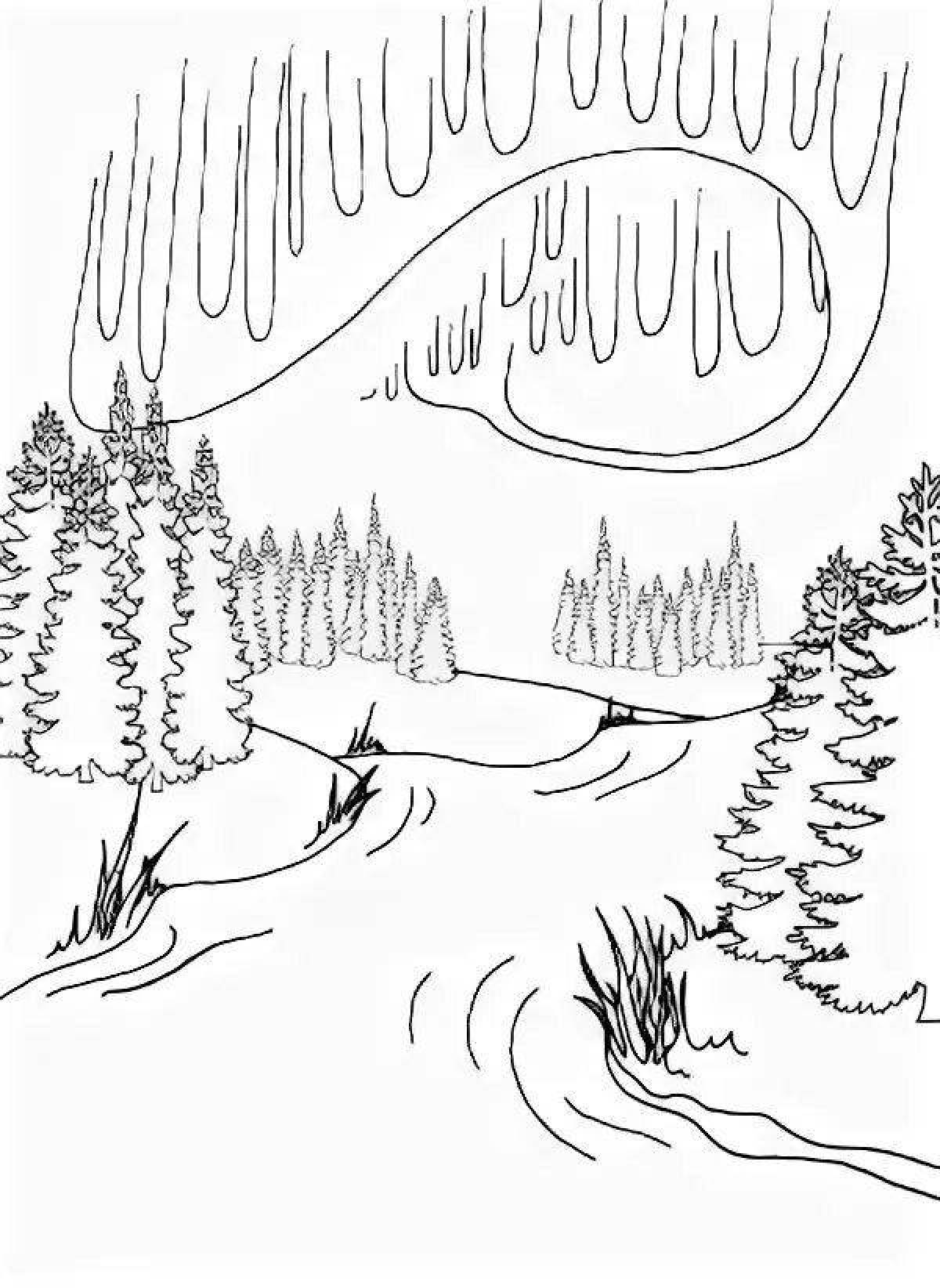 Bright northern lights coloring book