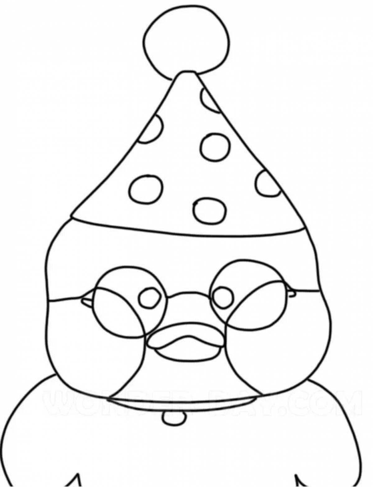 Lalafan happy duck coloring page