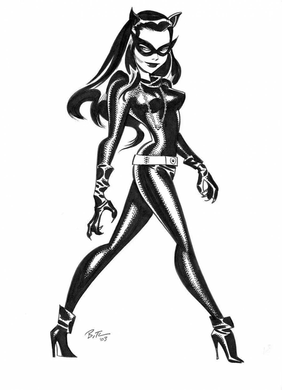 Coloring page elegant catwoman