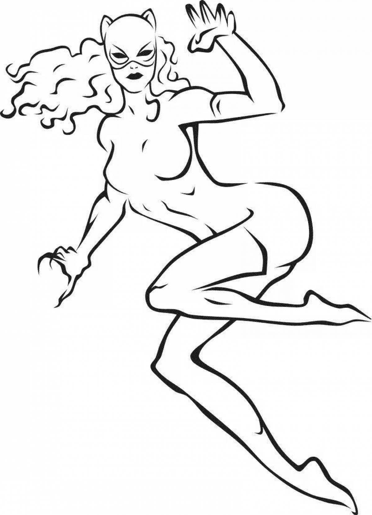 Charming catwoman coloring pages