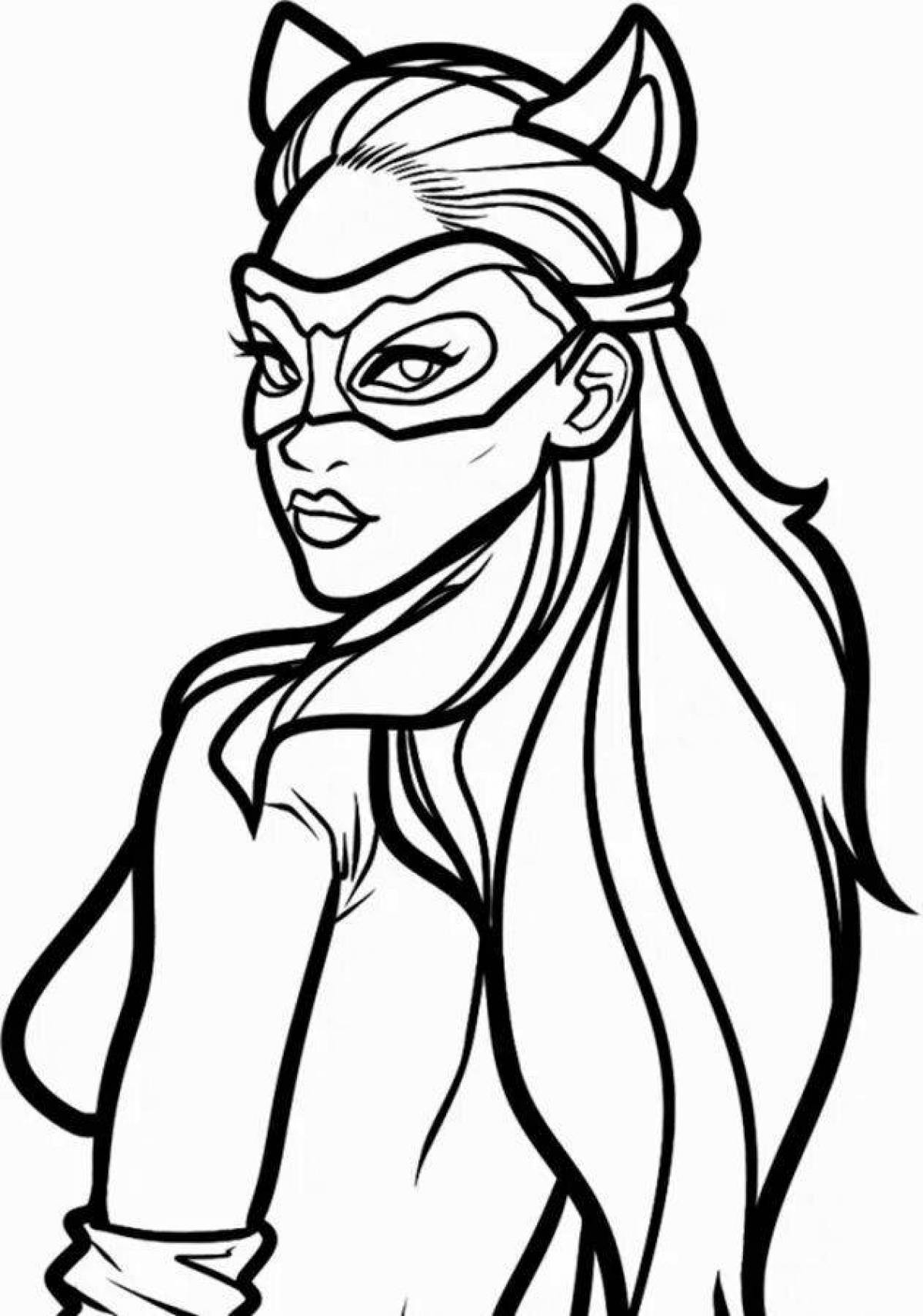 Coloring page compassionate catwoman