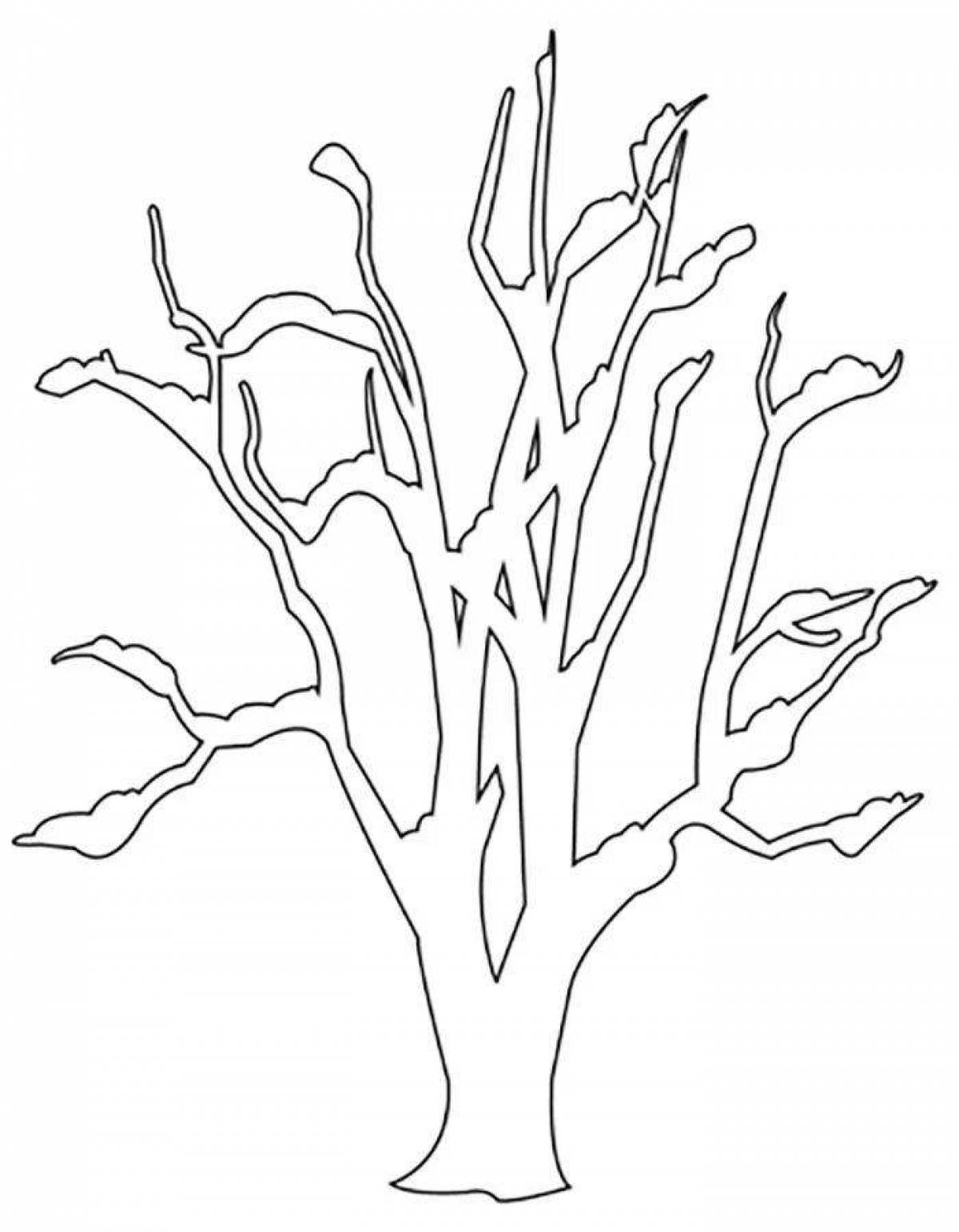 Awesome winter tree coloring page