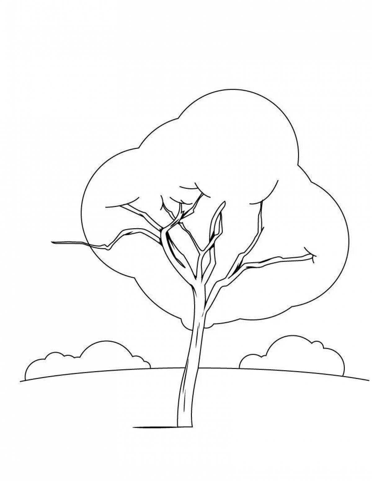 Amazing winter tree coloring page
