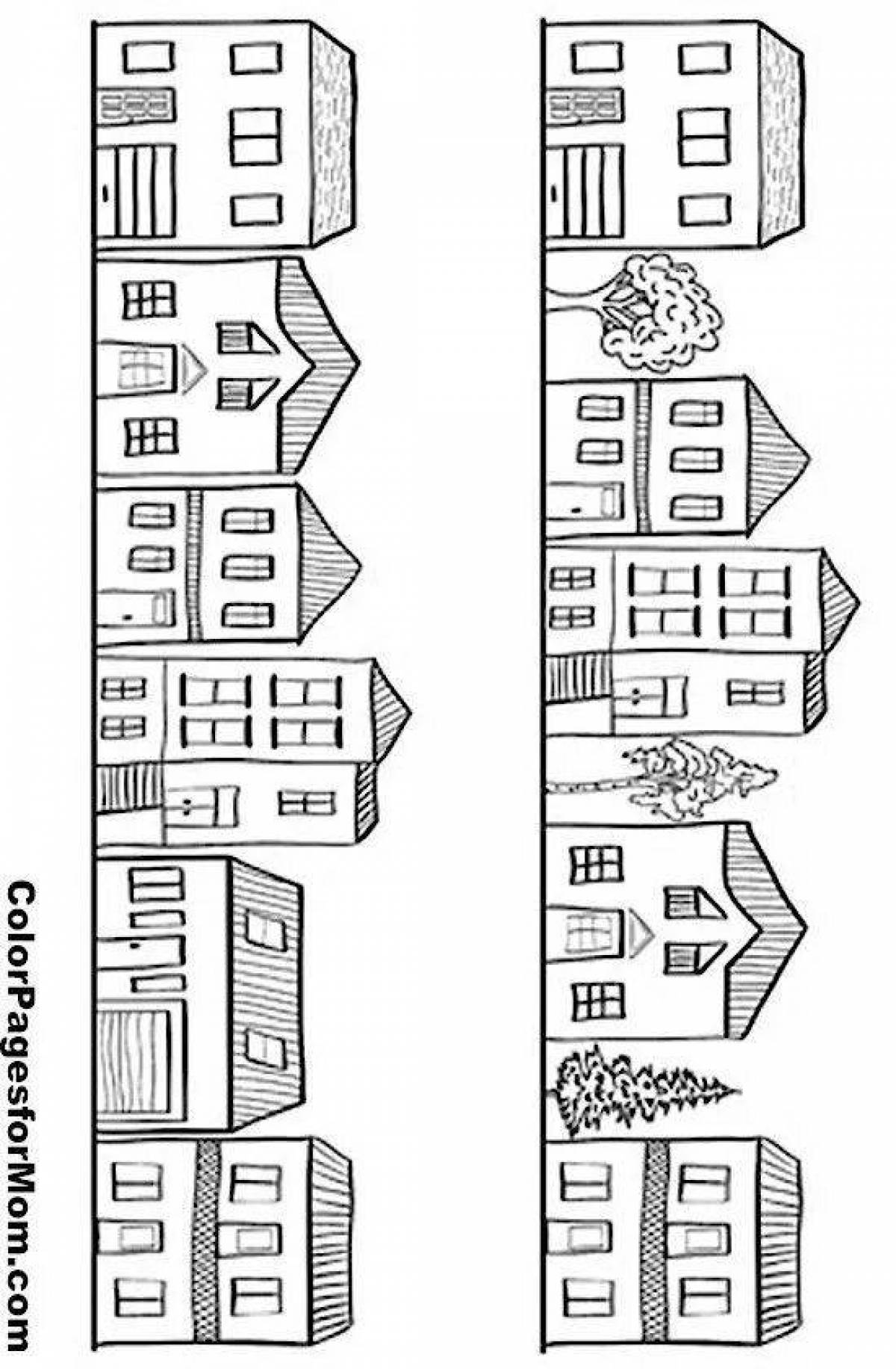 Coloring page nice high-rise building