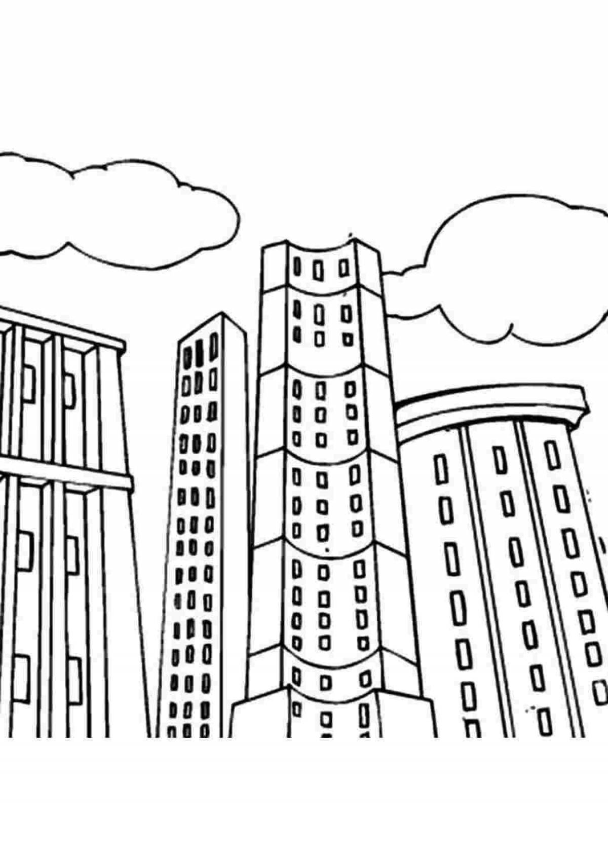 Amazing high-rise building coloring book