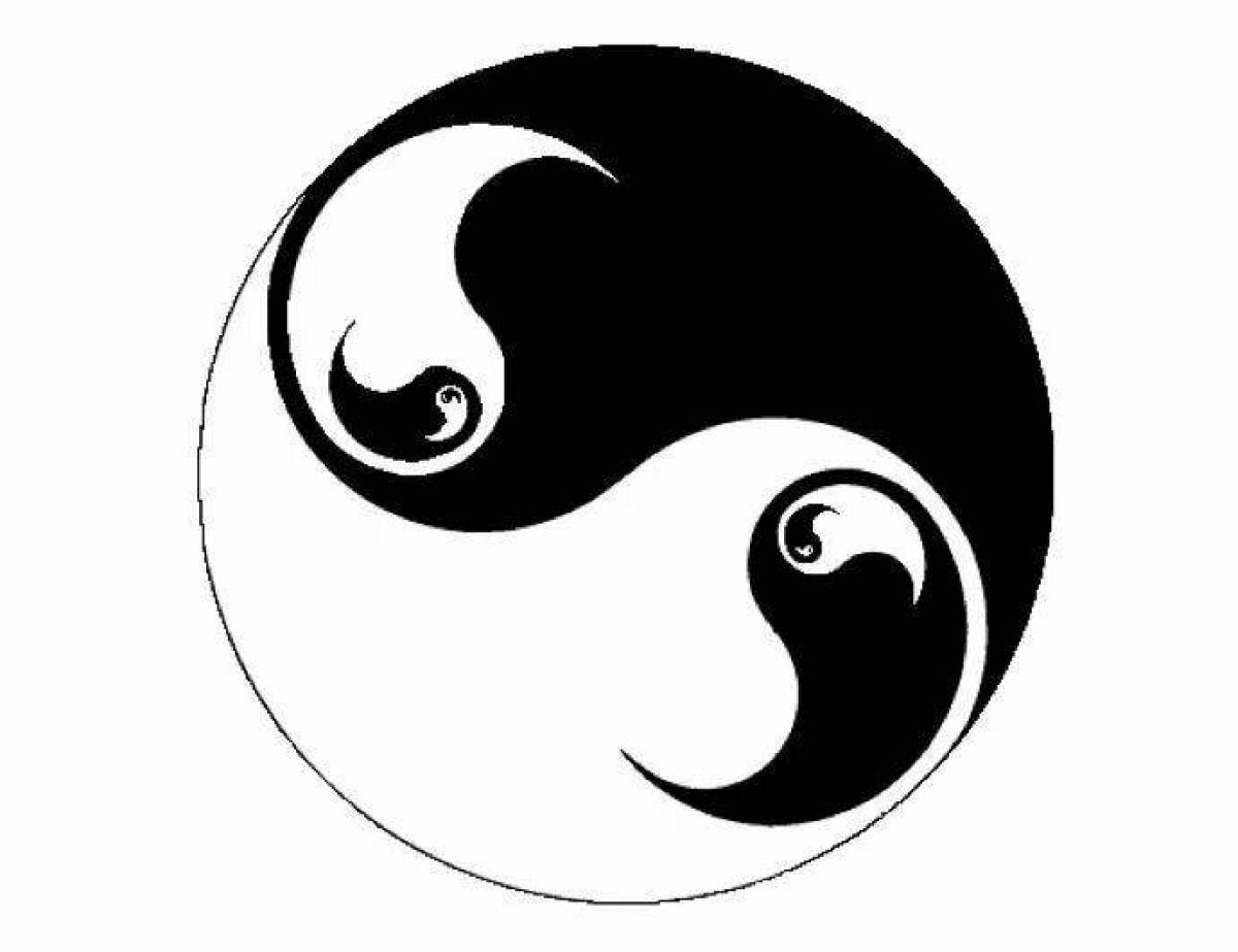 Colouring serene yin yang