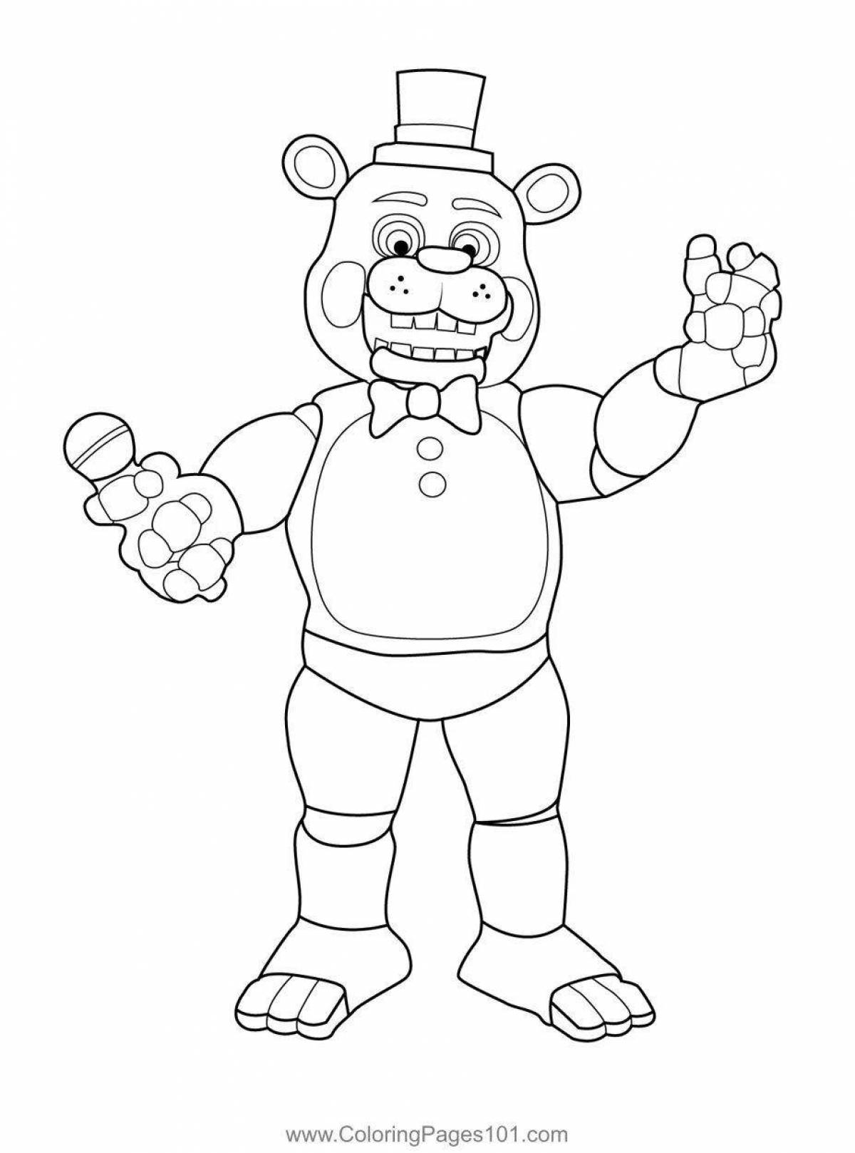 Golden Freddy Animated Coloring Page