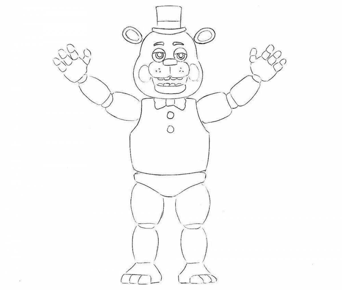 Golden freddy holiday coloring page