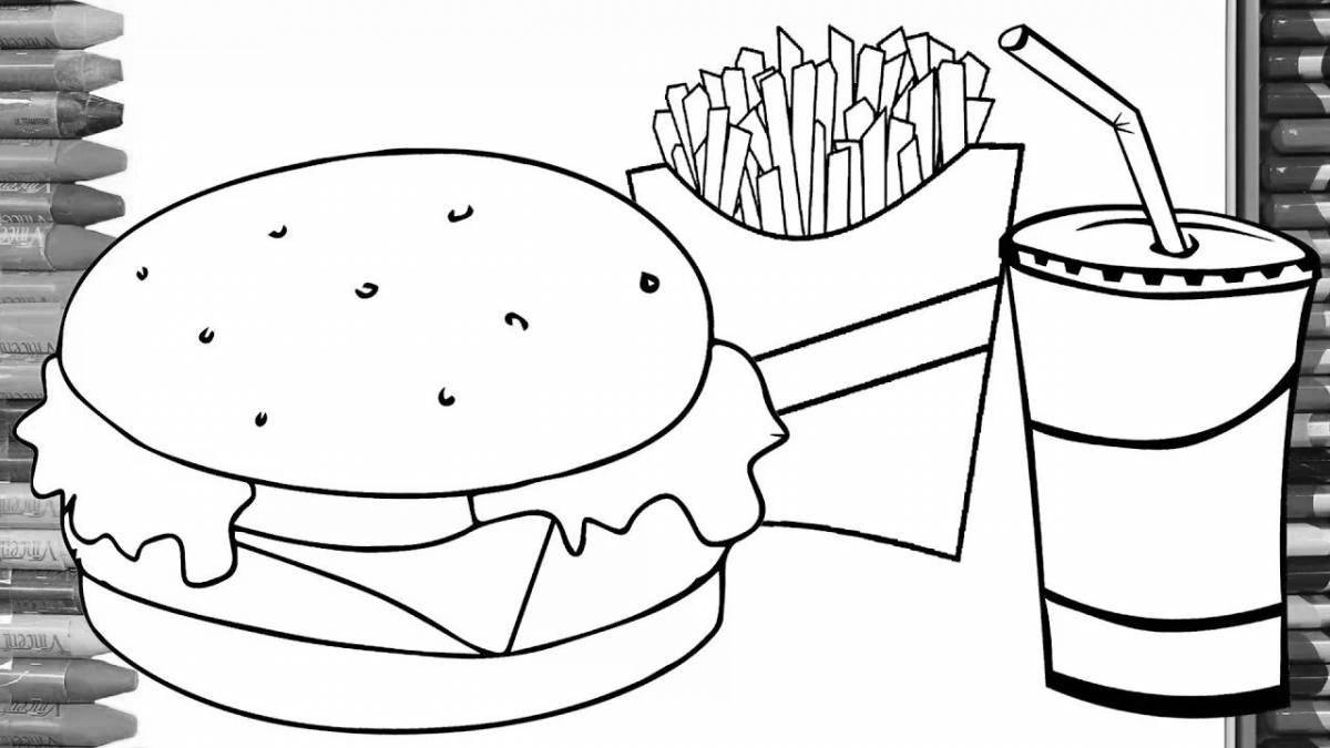 Веселая раскраска burger king