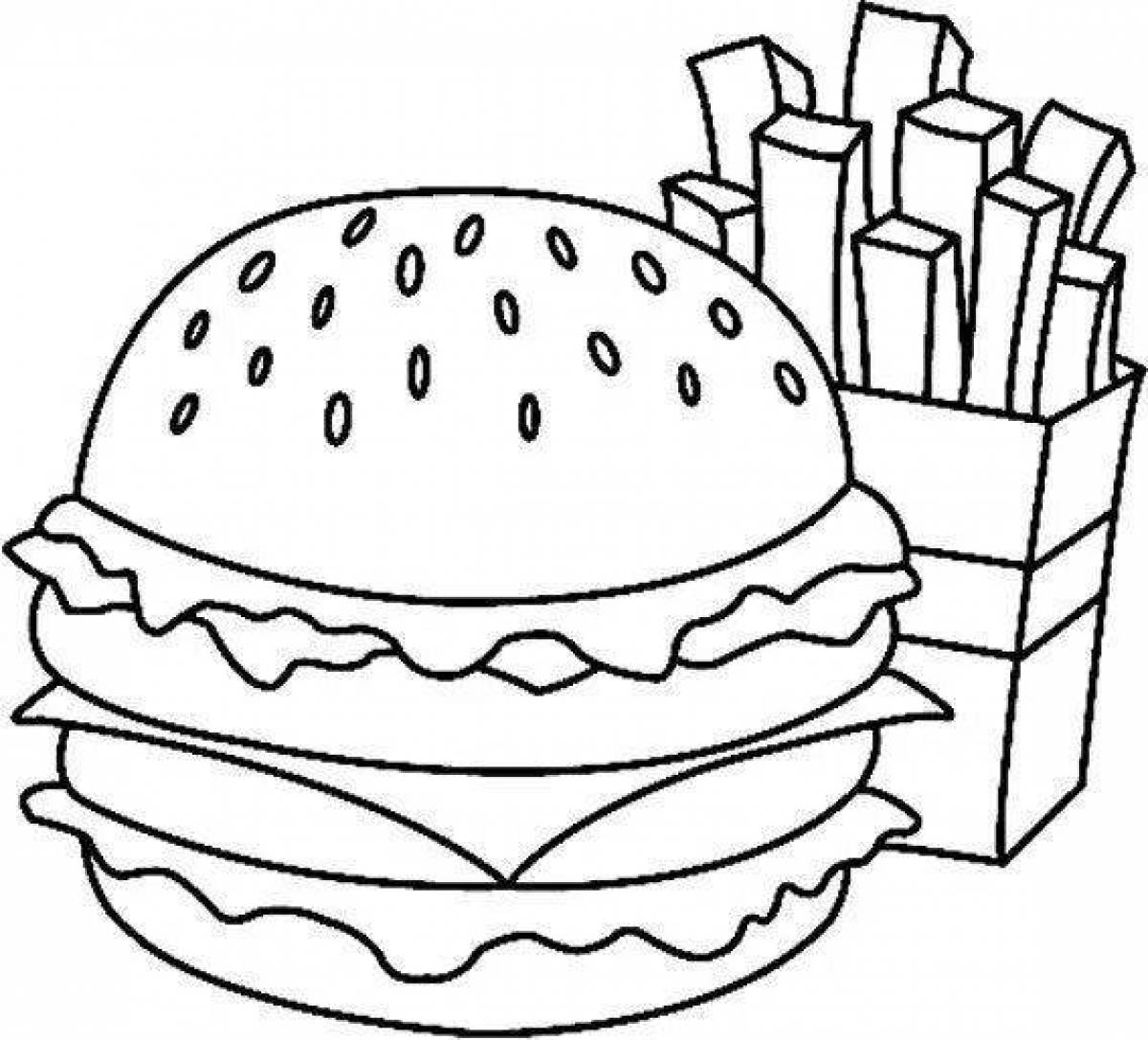 Радостная страница раскраски burger king