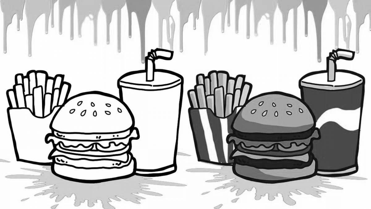 Funny burger king coloring book