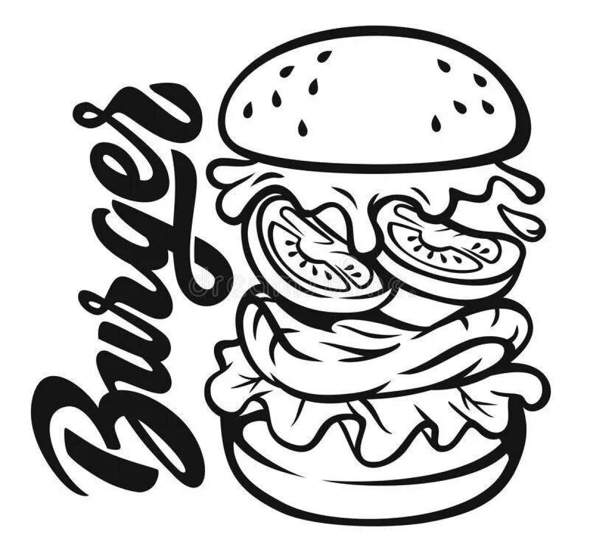 Анимированная страница раскраски burger king