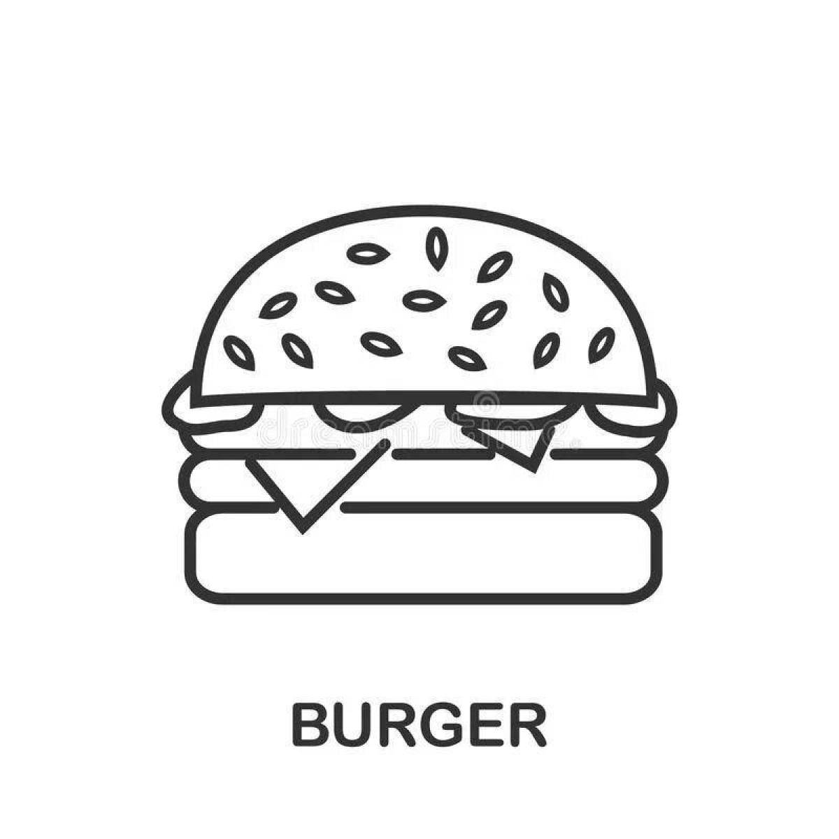 Смелая страница раскраски burger king
