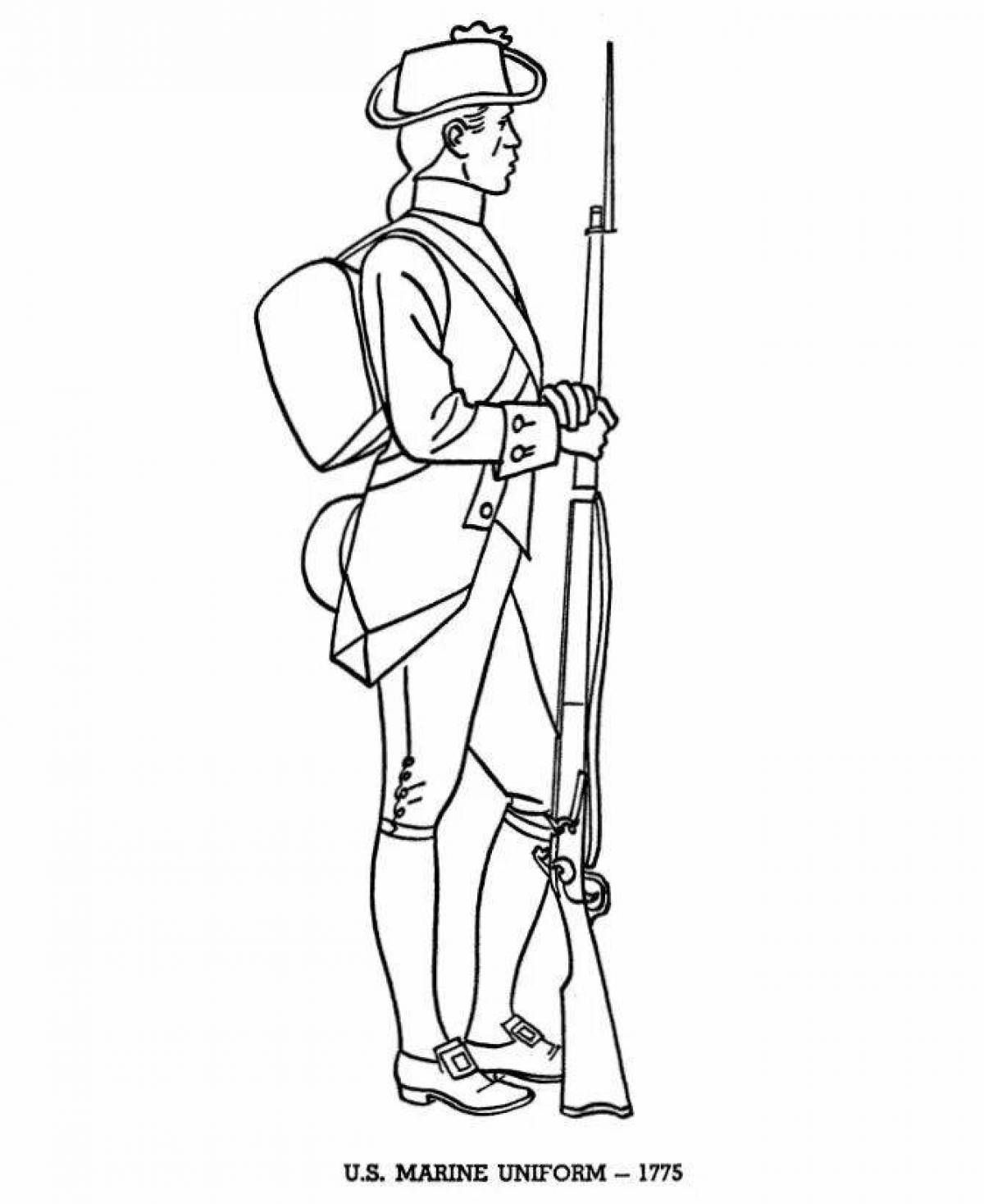 Fearless Russian soldier coloring page