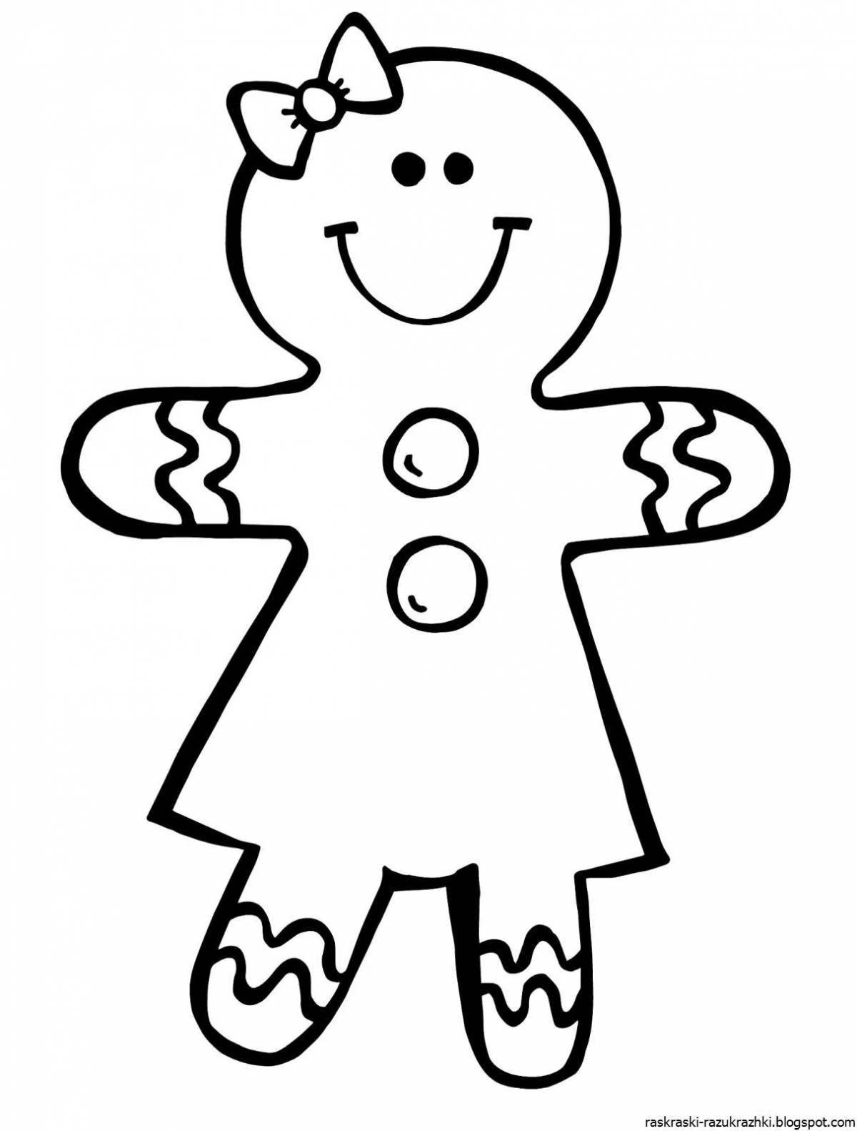 Colorful gingerbread coloring pages for kids