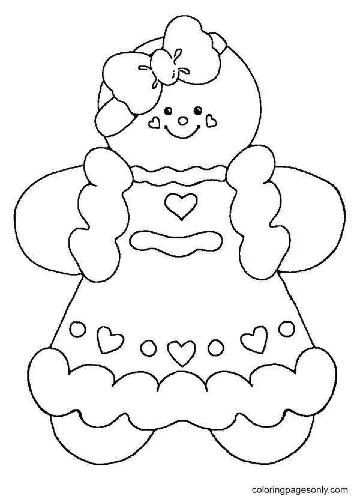 Fancy gingerbread coloring pages for kids
