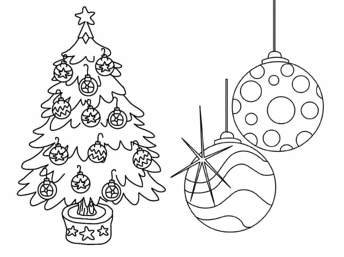 Изысканная рождественская елка с игрушками