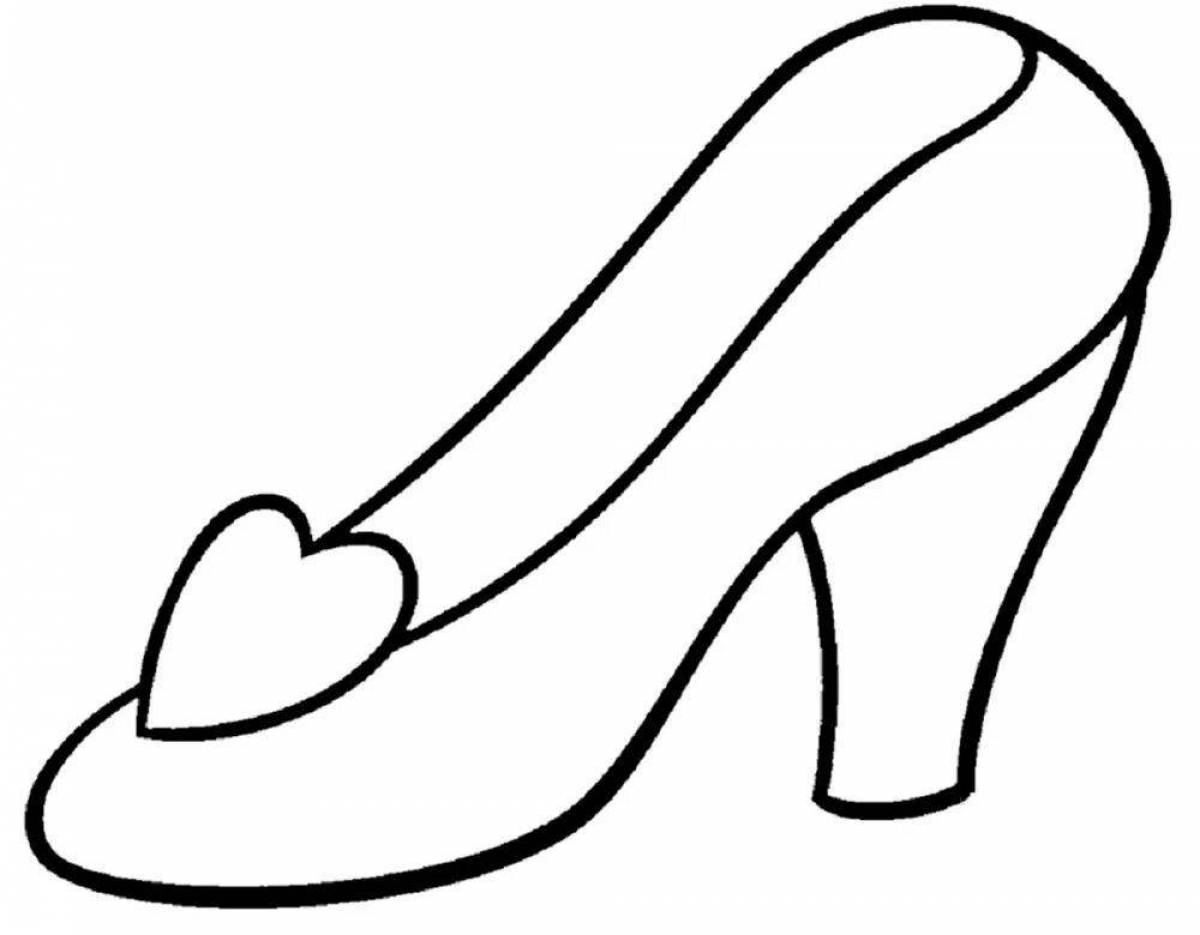Playful shoe coloring page for kids