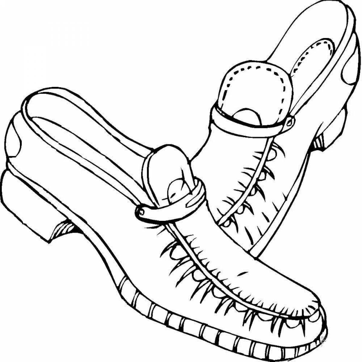 Coloring page nice shoes for kids