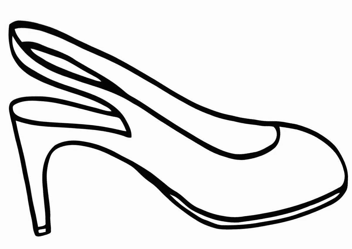 Amazing shoe coloring page for kids