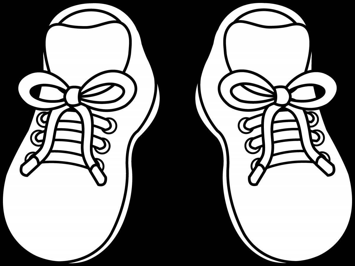 Outstanding children's shoes coloring page