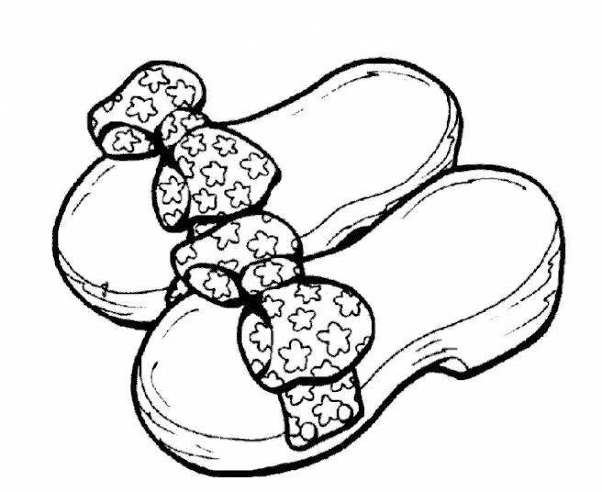 Coloring page beautiful shoes for children