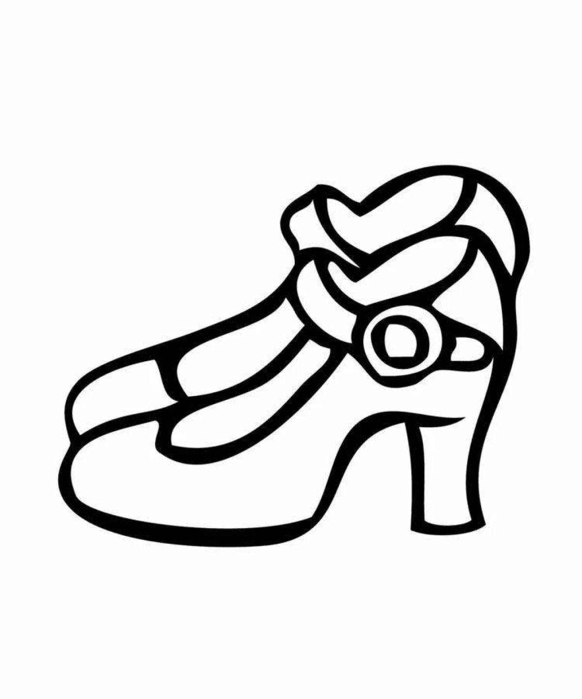 Coloring page stylish shoes for children